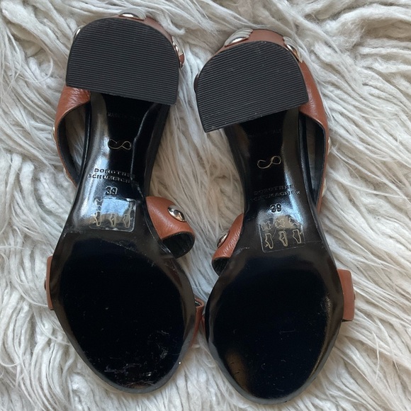 Dorothee Schumacher Brown Leather Studded Block Heel Slide Sandals EUC Size 39 - Picture 9 of 12